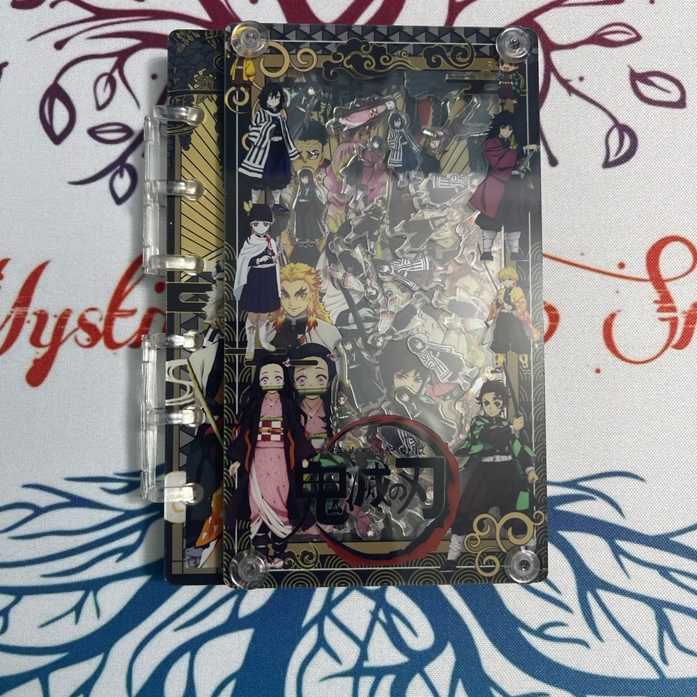 Anime-Themed A7 Shaker Notebook with Black and Gold Cover